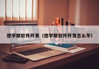 想学做软件开发（想学做软件开发怎么学）