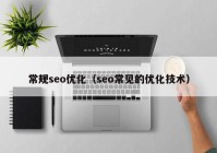 常规seo优化（seo常见的优化技术）